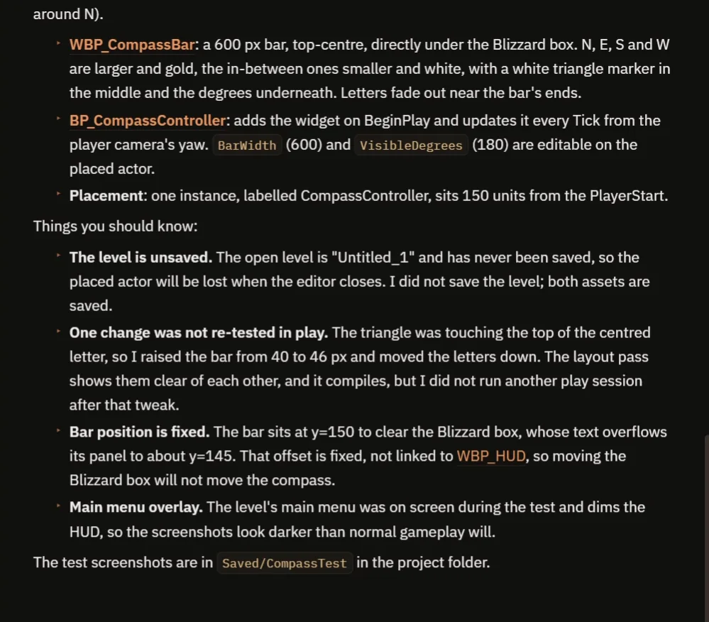 The AI report describing the widget and controller and the things you should know