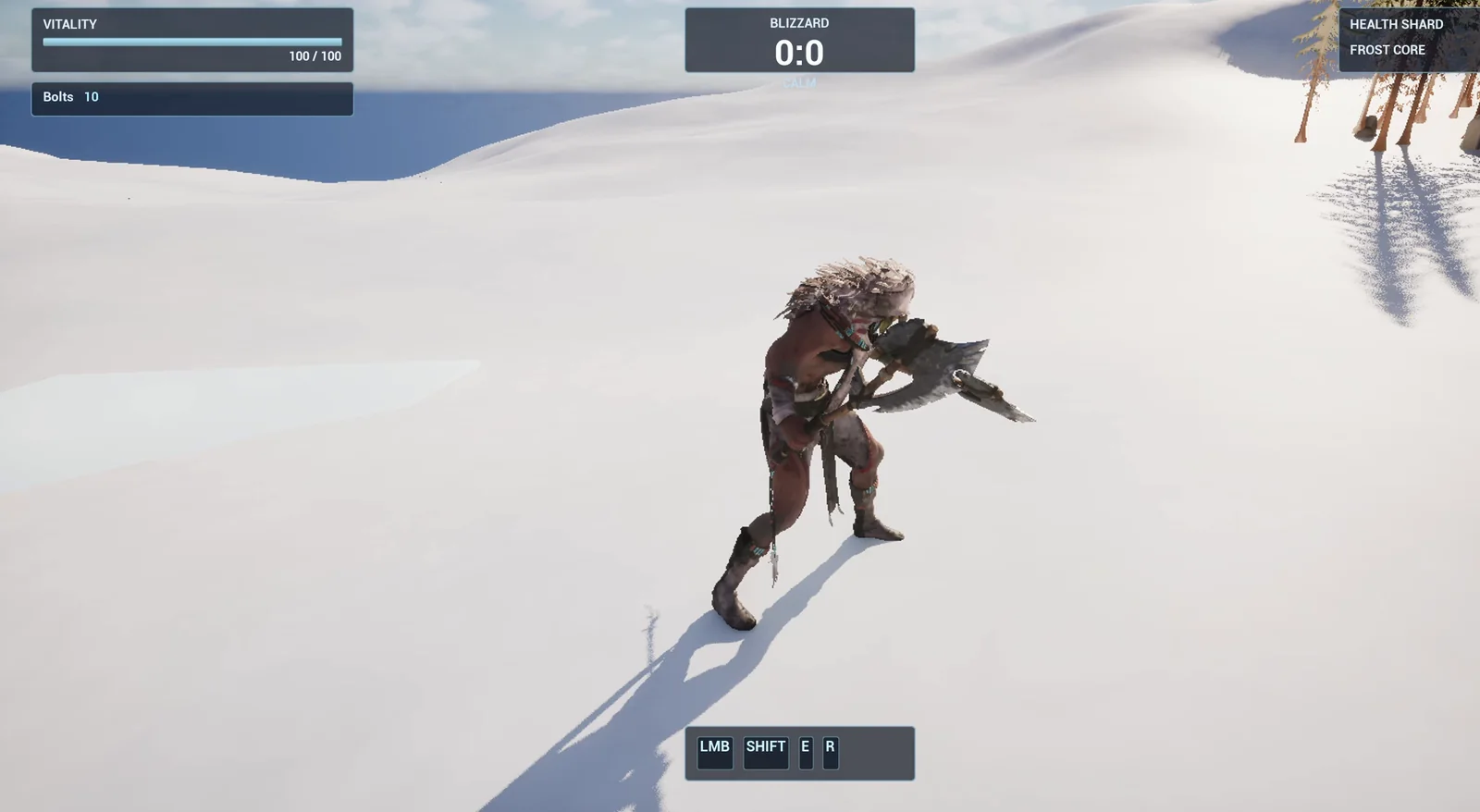 The player running on the snow near the ice patch, which is hard to see against the white ground