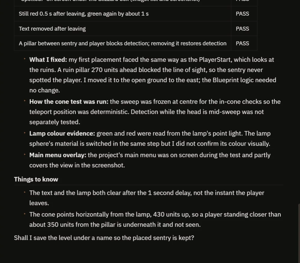 The AI report with the checks, what was fixed and the things to know