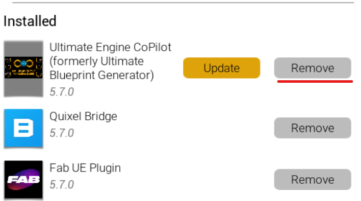Remove plugin from engine