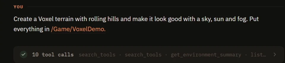 The prompt typed into the Architect chat